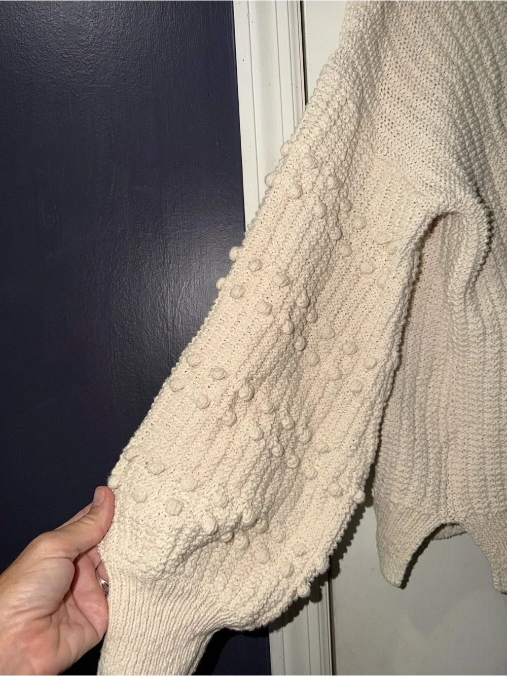 Madewell Cream Chunky Open-Front Knit Cardigan